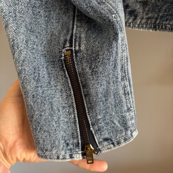 80s Acid Washed Crop Denim Jacket - Picture 12 of 16